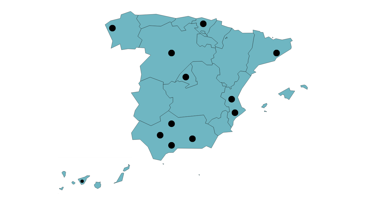 En este mapa encontramos donde trabaja AT agencia de traductores